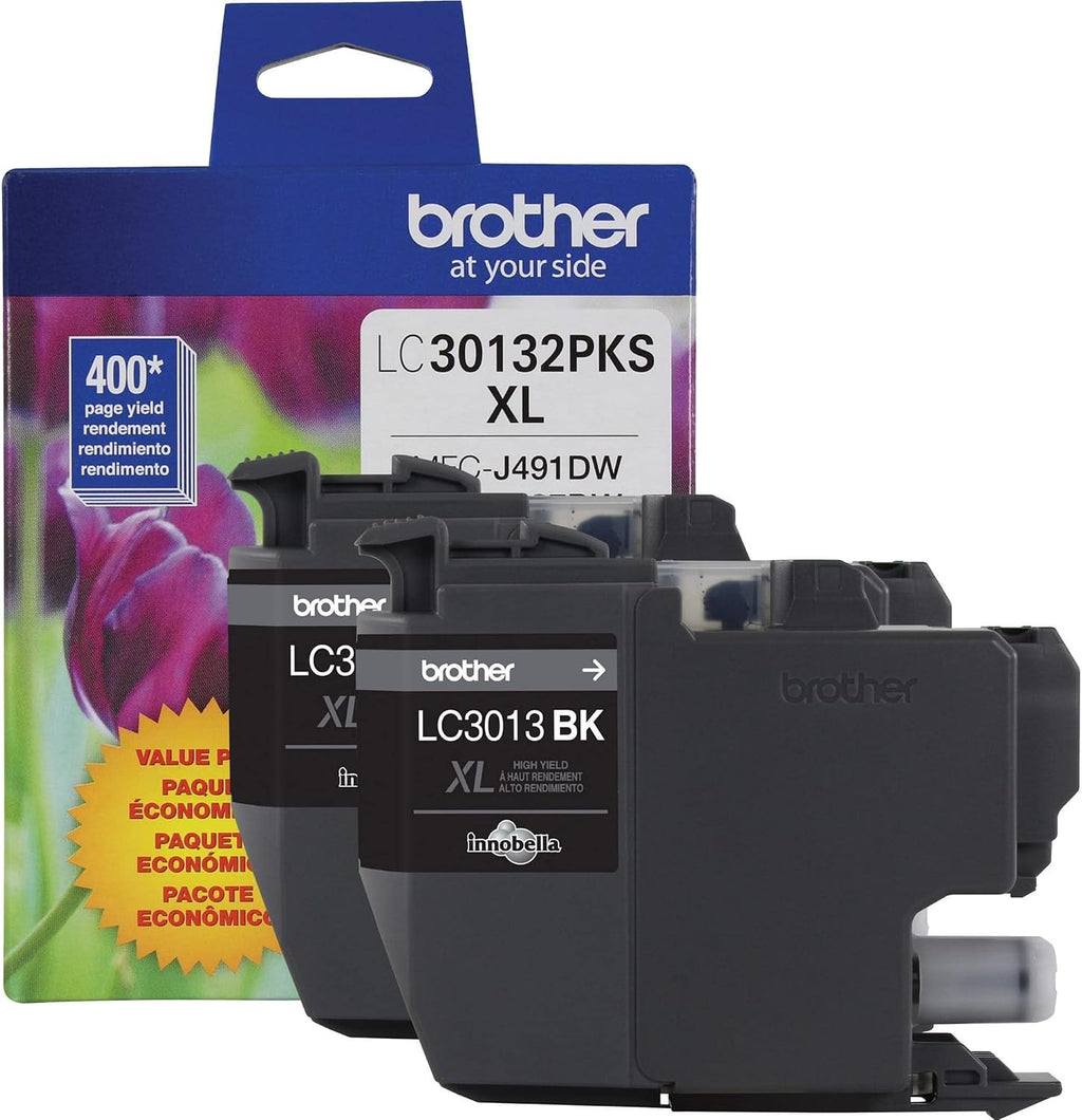 Genuine LC30132PKS 2-Pack High Yield Black Ink Cartridges, Page Yield up to 400 Pages/Cartridge, LC3013