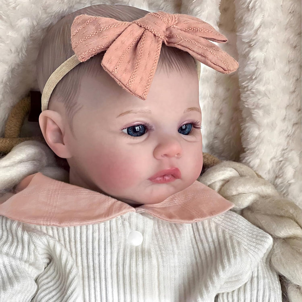 Realistic Reborn Baby Dolls - 18 Inch Real Life Baby Doll Girl Lifelike with Accessories for 3+ Years Old (White)