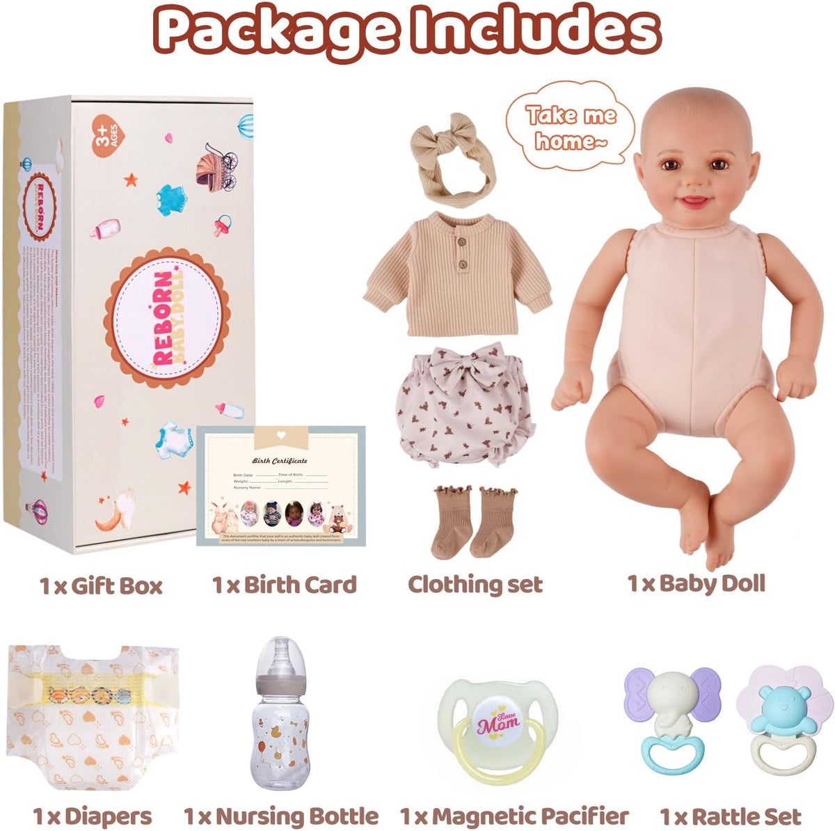 Reborn Baby Dolls Sunny - 17 Inch Cute Realistic Baby Doll