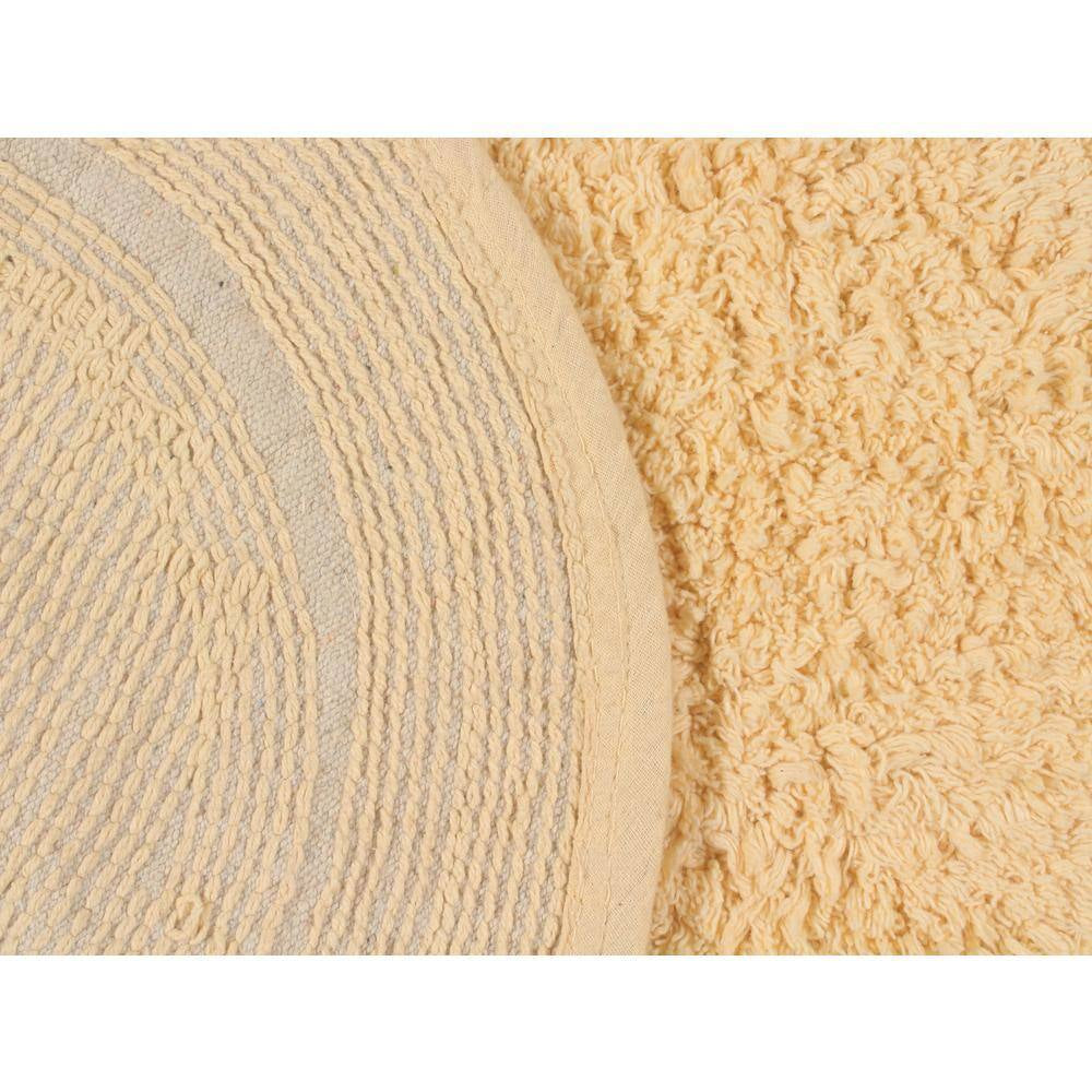 Double Ruffle Collection 100% Cotton Bath Rugs Set, 21X34 Rectangle, Yellow