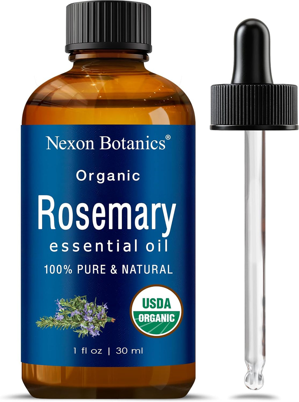 Organic Rosemary Essential Oil 30 Ml - 100% Pure & Natural - Hexane Free