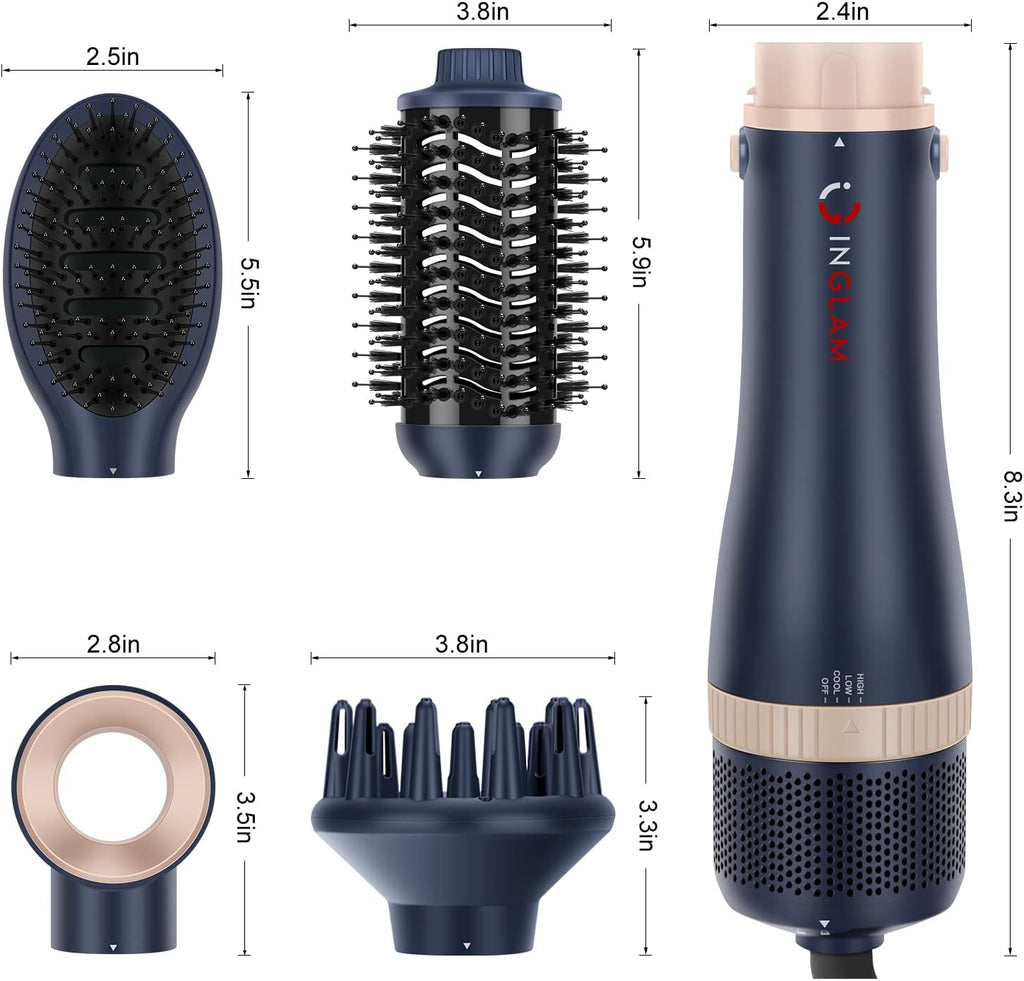 Hair Dryer Brush Set, Interchangeable 4-In-1 Blowout Brush Kit