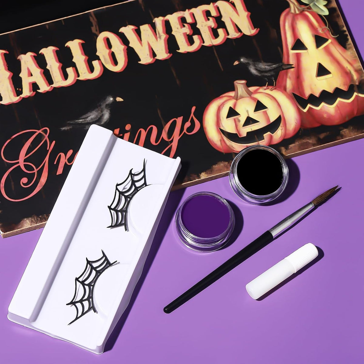 Halloween Face Body Paint Kit, Professional Oil Based Face Painting for Witch Ursula Spider Skull Skeleton Clown Goth Costume Cosplay Stage SFX Makeup