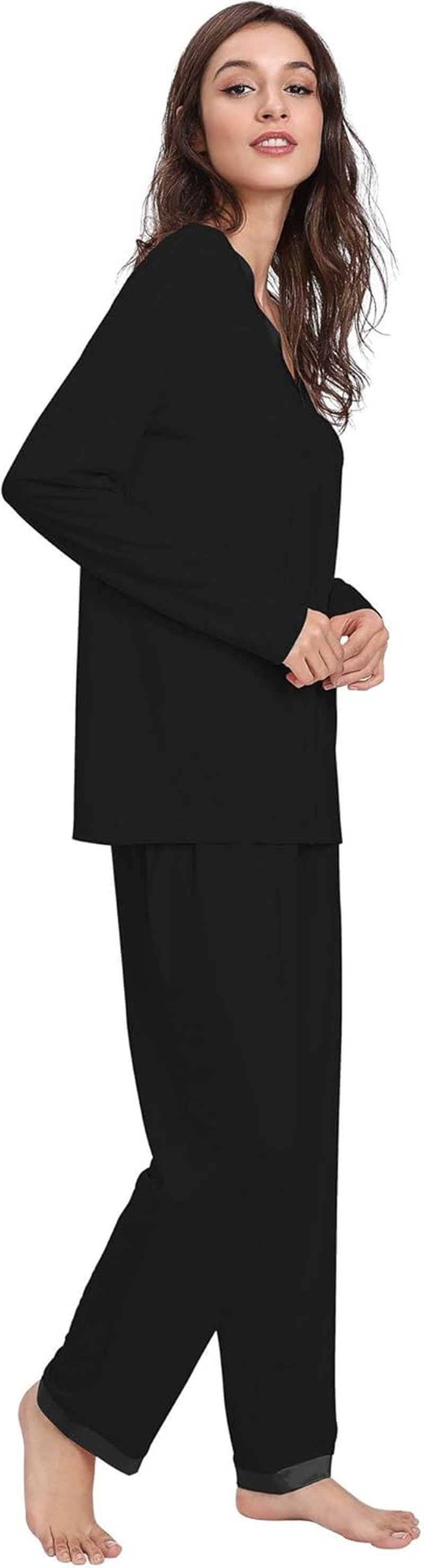 Women'S Bamboo Viscose Long Sleeve Pajamas Set