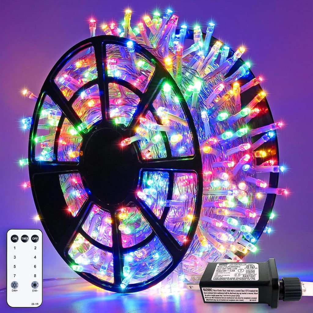 163Ft 500 LED Multicolor Christmas Lights Outdoor Waterproof