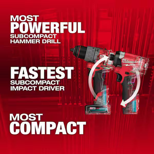 M12 FUEL 12-Volt Lithium-Ion Brushless Cordless Hammer Drill & Impact Driver Combo Kit (2-Tool) with Bit Set (45-Piece)